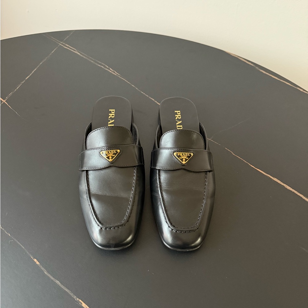Prada Women's Black Leather Loafers
